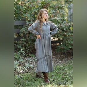 Dark blue Button-Down Maxi Dress